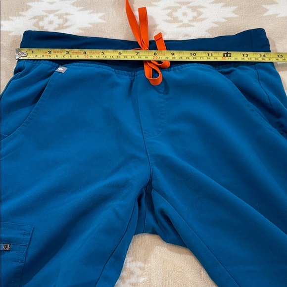 Figs Women's Blue Scrub Joggers with Orange Drawstring - Picture 7 of 11
